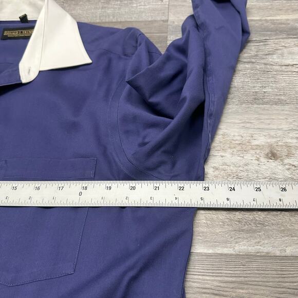 Donald J. Trump Signature Collection Blue Men 16.5 34/35 French Cuff Dress Shirt - Picture 6 of 8